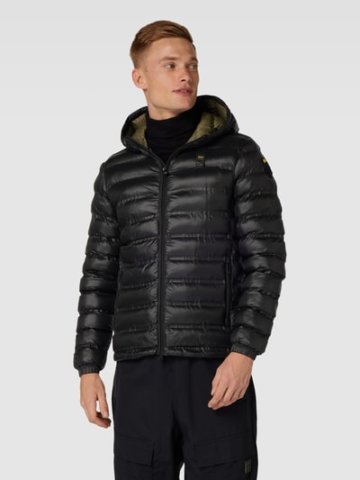 Blauer USA Steppjacke mit Label-Detail Black 4