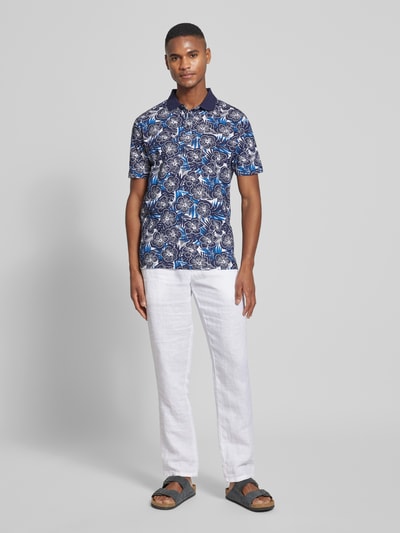 HECHTER PARIS Regular Fit Poloshirt mit Label-Print Marine 1