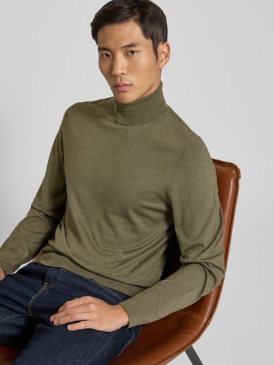 MCNEAL Rollkragenpullover aus Viskose-Mix Oliv Melange 3