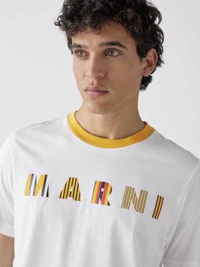 Marni T-Shirt mit Label-Print Weiss 3