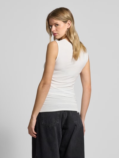 Pieces Slim Fit Top mit Seitenraffung 'MADISON' Offwhite 5