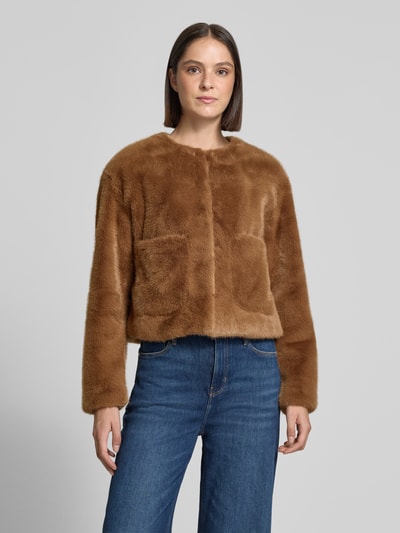 Rich & Royal Regular Fit Jacke aus Kunstfell Camel 4