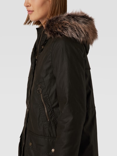 Barbour Gewaxte parka met kraag van imitatiebont, model 'STAVIA' Olijfgroen - 3