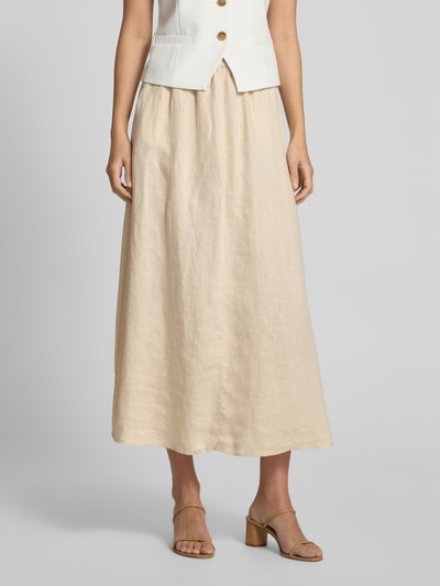 Emily Van den Bergh Linnen rok met tunnelkoord Zand - 4