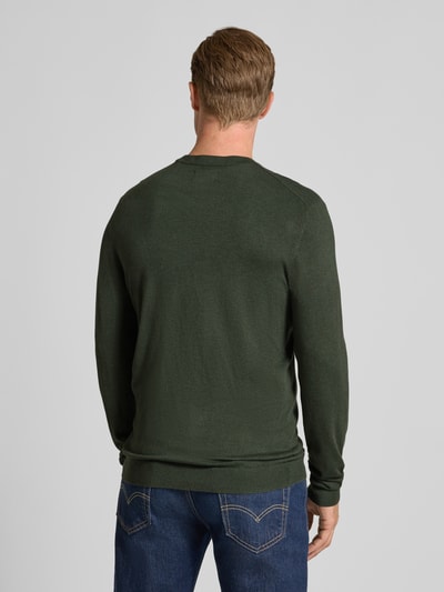 MCNEAL Gebreide pullover met ribboorden Donkergroen gemêleerd - 5