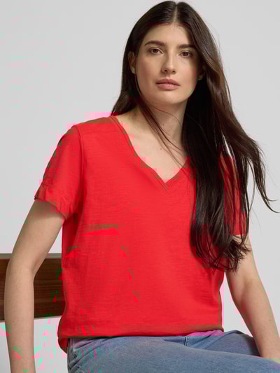 s.Oliver RED LABEL Regular Fit T-Shirt aus reiner Baumwolle Rot 3