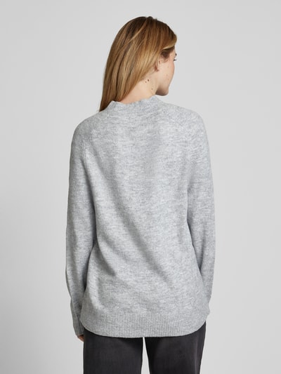 Tom Tailor Denim Comfort Fit Strickpullover mit Sattelschulter-Ärmel und Mock-Neck Mittelgrau Melange 5