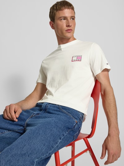 Tommy Jeans Regular Fit T-Shirt aus reiner Baumwolle Offwhite 3