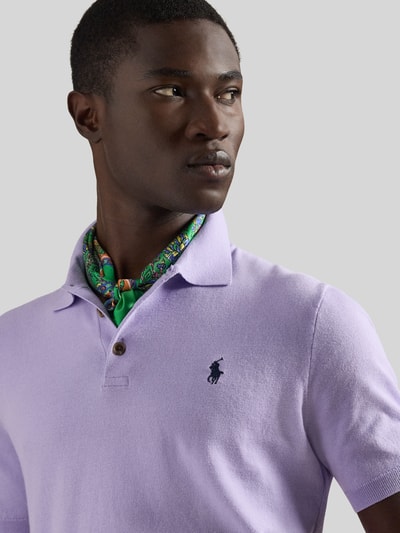 Polo Ralph Lauren Regular Fit Poloshirt aus reiner Baumwolle Violett 3