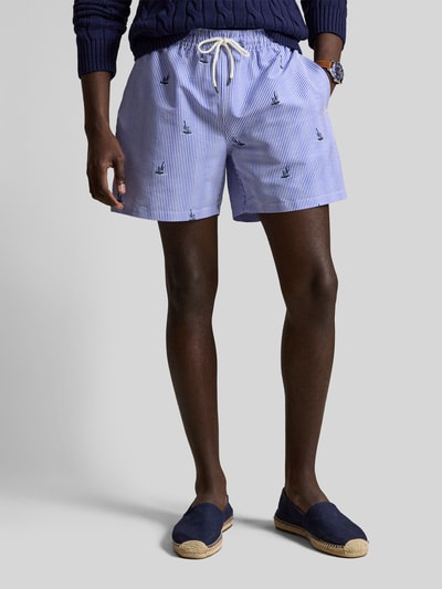 Polo Ralph Lauren Underwear Spodenki kąpielowe o kroju regular fit z haftami Granatowy 4