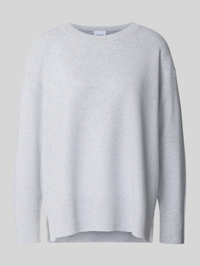comma Strickpullover aus Viskose-Mix mit Rundhalsausschnitt Hellgrau 2