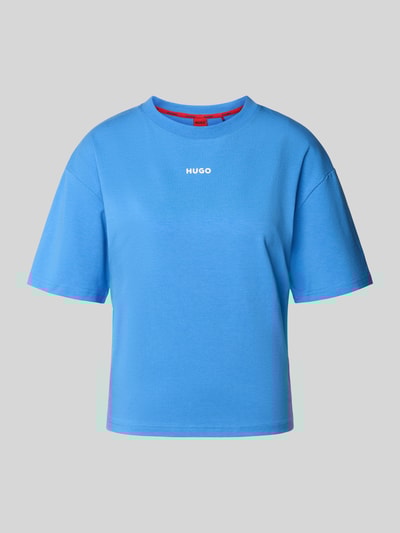 HUGO Pyjamabovendeel met logoprint en ronde hals Blauw - 1