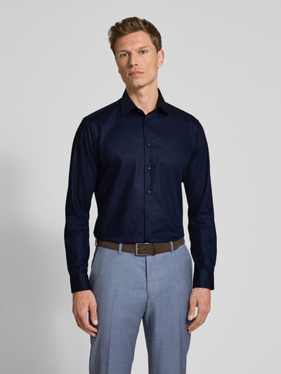 Christian Berg Men Regular fit zakelijk overhemd met kentkraag Marineblauw - 4