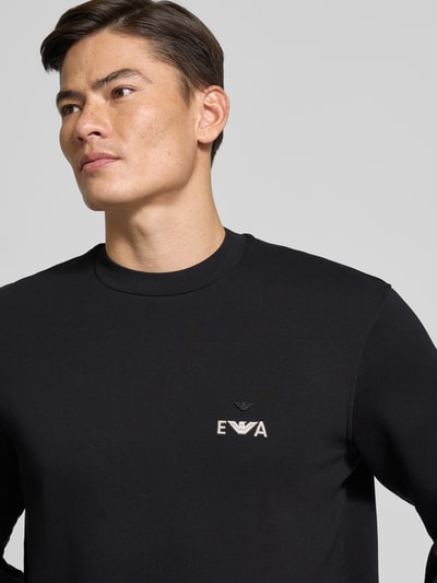 Emporio Armani Sweatshirt mit Label-Stitching Black 3