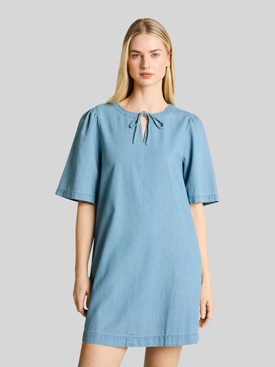 Tom Tailor Denim Regular Fit Freizeitkleid mit Schleifen-Detail Hellblau 4