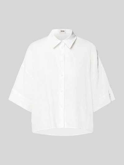 Drykorn Relaxed fit linnen blouse met extra brede schouders Wit - 2