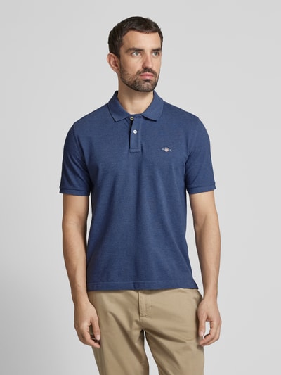 Gant Regular Fit Poloshirt mit Label-Stitching Jeansblau Melange 4