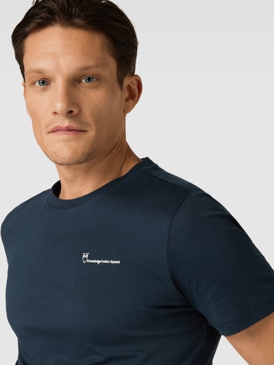 Knowledge Cotton Apparel Regular fit T-shirt met ronde hals Donkerblauw - 3