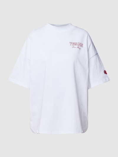 PEGADOR T-Shirt mit Label-Print Modell 'Pescia Heavy' Weiss 2
