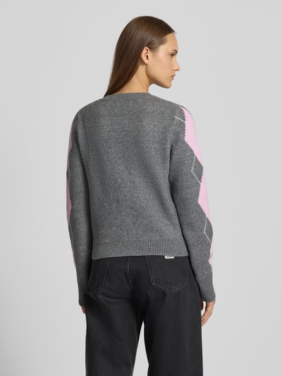 Only Kurtka z dzianiny o kroju regular fit z dodatkiem wełny model ‘BRIGHTON’ Różowy 5