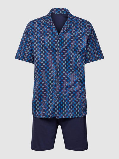 HOM Pyjama met all-over motief, model 'MARVIN' Donkerblauw - 2