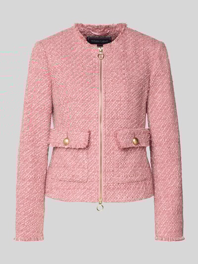 WHITE LABEL Blazer in Bouclé-Optik mit Rundhalsausschnitt Rosa 2