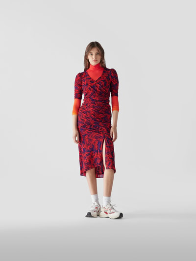 Diane von Furstenberg Midikleid mit Allover-Muster Rot 1