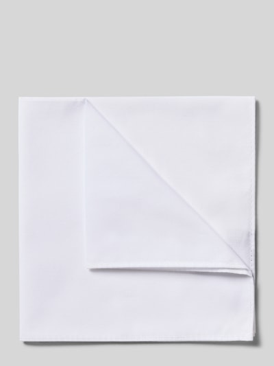 Produktfoto, wit Einstecktuch aus katoen met fijne structuur, gestikte boorden, Logo-applicatie, 28 x 28 cm, Blick, puur katoen.