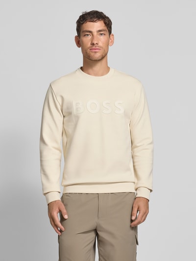 BOSS Green Regular Fit Sweatshirt aus Baumwoll-Mix Modell 'SALBO' Beige 4