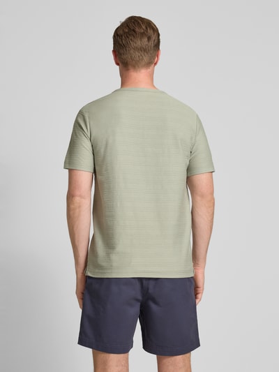 Lerros T-shirt met borstzak en labelstitching, model 'SERAFINO' Lindegroen - 5