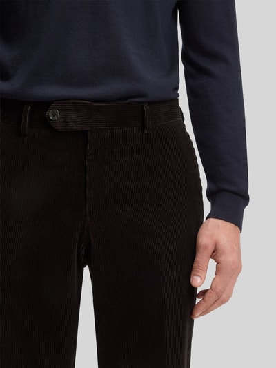 BOSS Spodnie sztruksowe o kroju slim fit z czystej bawełny – BECKHAM x BOSS Ciemnobrązowy 3