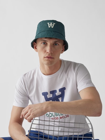 WOOD WOOD Bucket Hat mit Label-Stitching Gruen 1