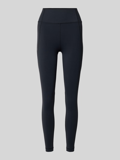 Produktfoto, Leggings mit Stretch-Anteil Modell 'SHKOUT' von Salomon in Schwarz, Elastischer-Material-Mix, enganliegende Passform, Label-Print