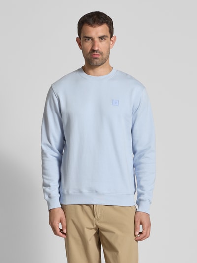 Scotch & Soda Sweatshirt met logobadge, model 'Seasonal core' Lichtblauw - 4