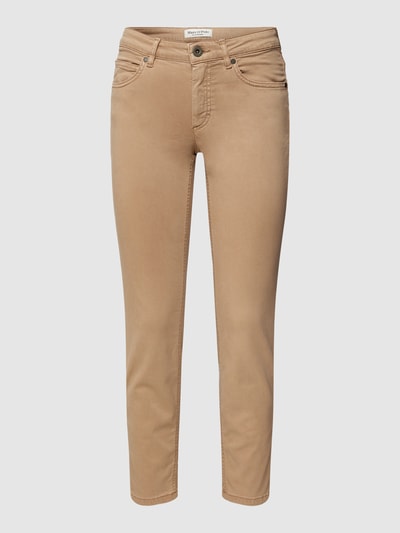 Marc O'Polo Slim Fit Mid Waist Hose mit Label-Details Sand 2