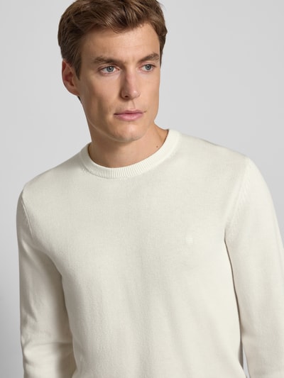 Christian Berg Men Gebreide pullover met ribboorden Offwhite gemêleerd - 3