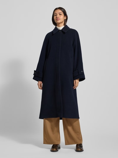Samsøe Samsøe Płaszcz z mieszanki lnu model ‘ALMA’ Granatowy 4
