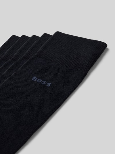 Productfoto, Socken aus Baumwoll-Mix im 5er-Pack van BOSS in effen kleuren met labelprint, geribde elastische boord, katoenmix