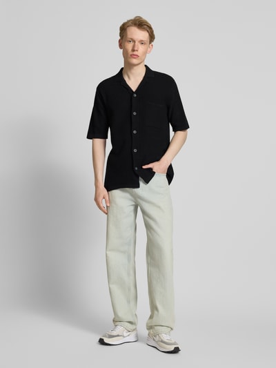 Only & Sons Regular fit vrijetijdsoverhemd met reverskraag, model 'TONY' Zwart - 1