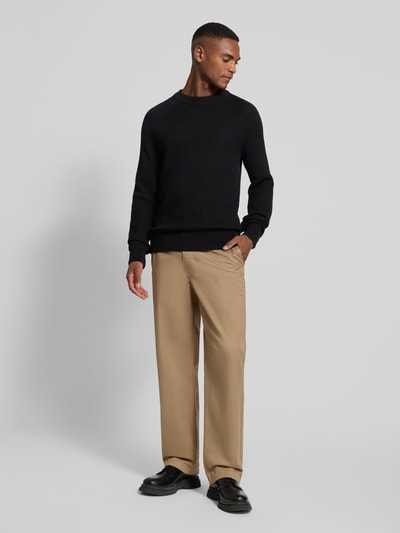 Casual Friday Strickpullover mit Rundhalsausschnitt Modell 'Kristian' Black 1