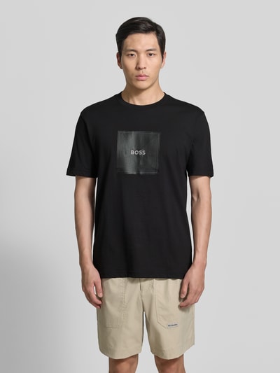 BOSS Green Regular Fit T-Shirt mit Logo Print Black 4
