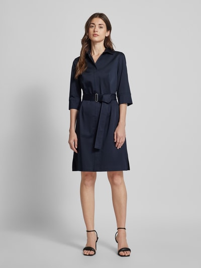 BOSS Hemdblusenkleid mit Taillengürtel Marine 1