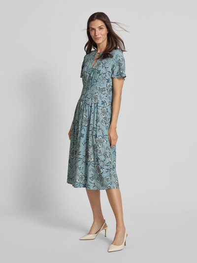 Jake*s Collection Midi-jurk met 1/2-mouwen en druppelvormige hals IJsblauw - 1