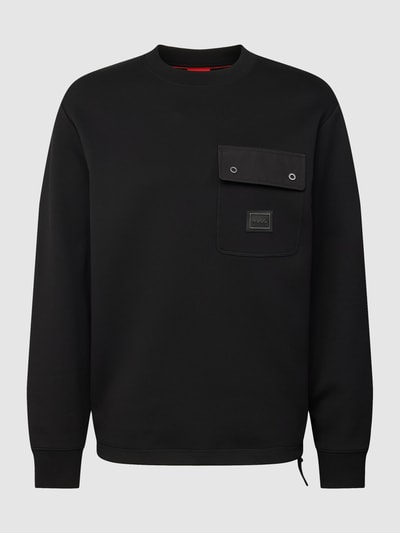 HUGO Sweatshirt met borstzak, model 'Dhaluli' Zwart - 2