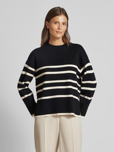 Vero Moda Pullover met strepen, model 'SABA' Zwart - 4