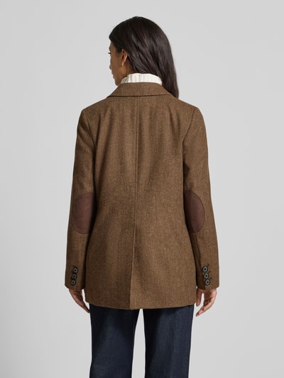 Barbour Długi żakiet o kroju shaped fit z czystej wełny model ‘ELM’ Koniakowy 5