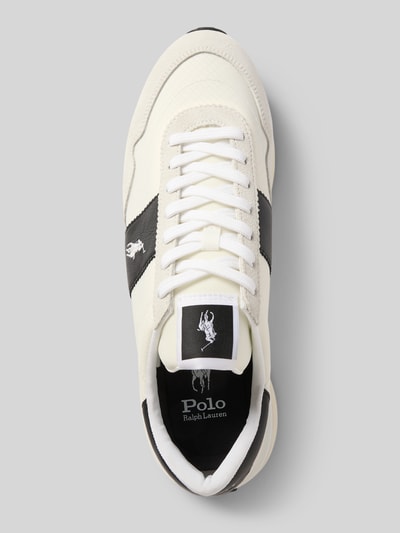 Polo Ralph Lauren Sneakers van leermix met logostitching, model 'Train' Wit - 3