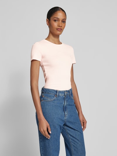 Jake*s Casual Slim Fit T-Sirt mit Feinripp Rosa 4