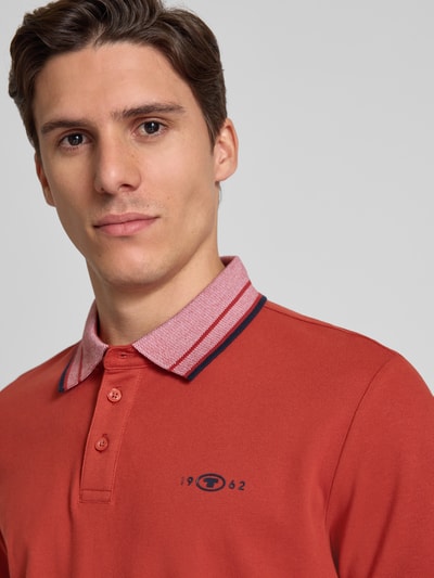 Tom Tailor Regular Fit Poloshirt aus Baumwoll-Mix Dunkelrot 3