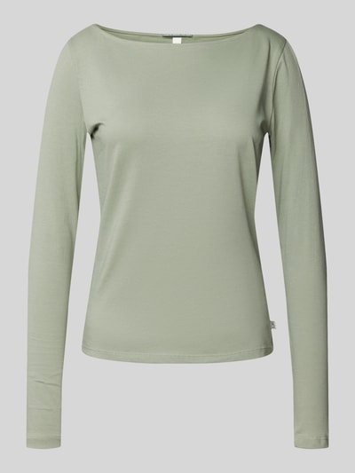 QS Shirt met lange mouwen met boothals Lichtgroen - 2